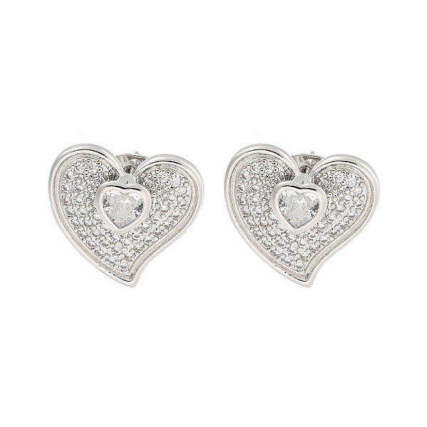 PandaHall Heart Brass Pave Clear Cubic Zirconia Stud Earrings, Platinum, 17.5x18.5mm Brass Heart Clear
PandaHall Heart Brass Pave Clear Cubic Zirconia Stud Earrings, Platinum, 17.5x18.5mm Brass Heart Clear