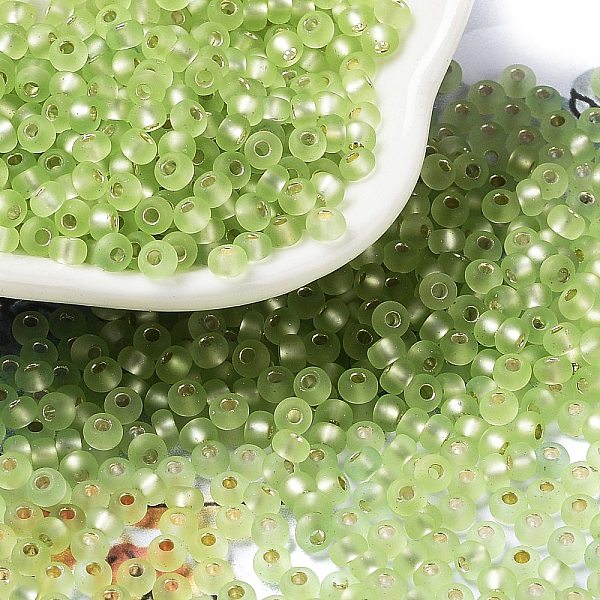 PandaHall 8/0 Glass Seed Beads, Frosted, Silver Lined, Round, Yellow Green, 3x2mm, Hole: 1mm Glass
PandaHall 8/0 Glass Seed Beads, Frosted, Silver Lined, Round, Yellow Green, 3x2mm, Hole: 1mm Glass