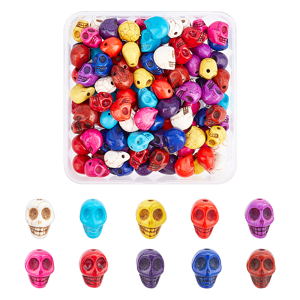 PandaHall ARRICRAFT 120Pcs 10 Colors Synthetic Turquoise Beads Strands, Dyed, Skull, Mixed Color, 15x11x14mm, Hole: 1mm, 12pcs/color..., Multicolor
PandaHall ARRICRAFT 120Pcs 10 Colors Synthetic Turquoise Beads Strands, Dyed, Skull, Mixed Color, 15x11x14mm, Hole: 1mm, 12pcs/color..., Multicolor