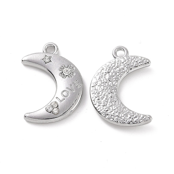 PandaHall Alloy Crystal Rhinestone Pendants, Moon with Clover & Star & Word Love Pattern Charms, Platinum, 22x15.5x3mm, Hole: 1.8mm..., Clear
PandaHall Alloy Crystal Rhinestone Pendants, Moon with Clover & Star & Word Love Pattern Charms, Platinum, 22x15.5x3mm, Hole: 1.8mm..., Clear