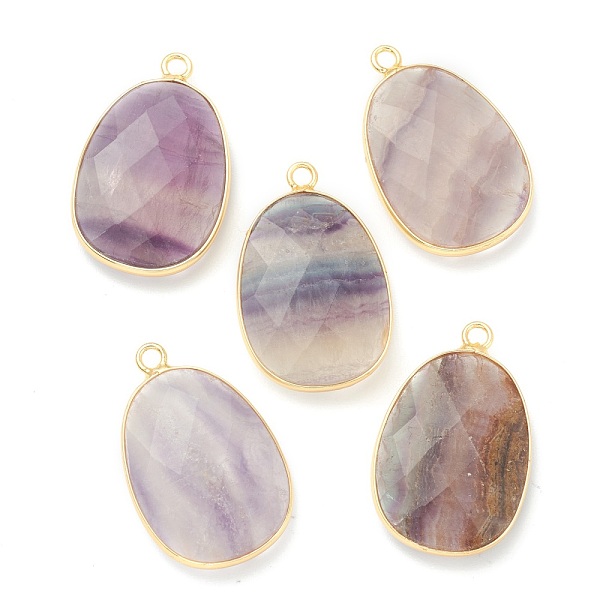 PandaHall Natural Fluorite Pendants, with Golden Brass Findings, Oval, Faceted, 26x17x5.5mm, Hole: 1.5mm Fluorite Oval
PandaHall Natural Fluorite Pendants, with Golden Brass Findings, Oval, Faceted, 26x17x5.5mm, Hole: 1.5mm Fluorite Oval
