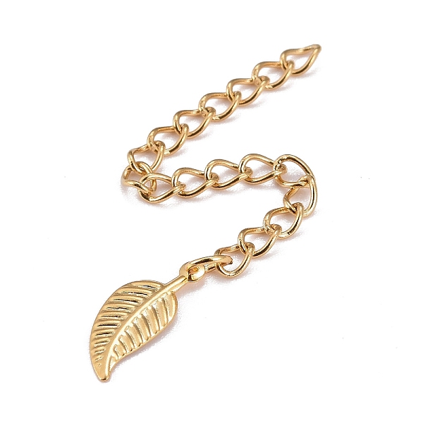 PandaHall 304 Stainless Steel Chain Extender, Curb Chain, with 202 Stainless Steel Charms, Leaf, Golden, 67mm, Link: 3.7x3x0.5mm, Leaf...
PandaHall 304 Stainless Steel Chain Extender, Curb Chain, with 202 Stainless Steel Charms, Leaf, Golden, 67mm, Link: 3.7x3x0.5mm, Leaf...