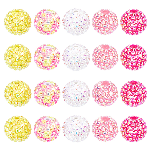 PandaHall Resin Rhinestone Beads, Round, Mixed Color, 18~20mm, Hole: 2.7mm, 20pcs/set, 1 set/box Resin+Rhinestone Round Multicolor
PandaHall Resin Rhinestone Beads, Round, Mixed Color, 18~20mm, Hole: 2.7mm, 20pcs/set, 1 set/box Resin+Rhinestone Round Multicolor