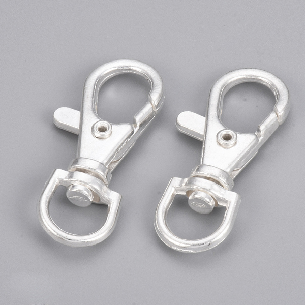 PandaHall Alloy Swivel Lobster Claw Clasps, Swivel Snap Hooks, Silver Color Plated, 39.5x17x6.5mm, Hole: 6x9mm Alloy
PandaHall Alloy Swivel Lobster Claw Clasps, Swivel Snap Hooks, Silver Color Plated, 39.5x17x6.5mm, Hole: 6x9mm Alloy