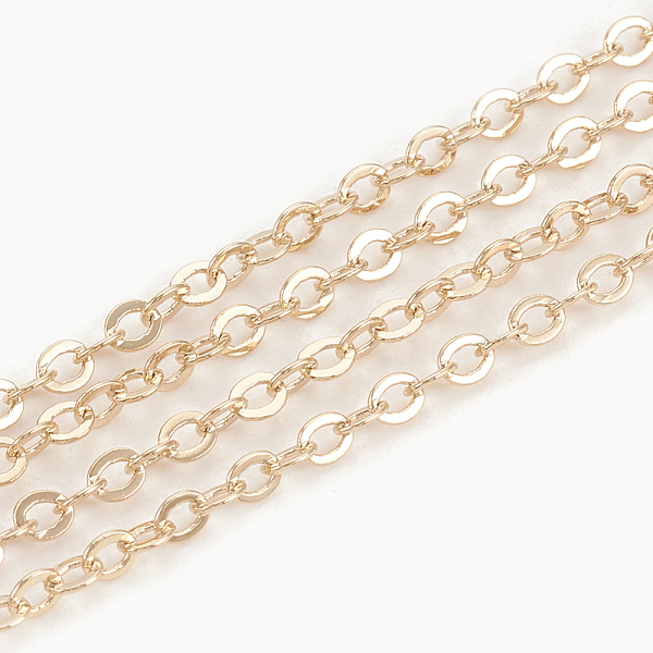 PandaHall 3.28 Feet Brass Cable Chains, Soldered, Flat Oval, Real 18K Gold Plated, 2.5x2x0.2mm Brass
PandaHall 3.28 Feet Brass Cable Chains, Soldered, Flat Oval, Real 18K Gold Plated, 2.5x2x0.2mm Brass