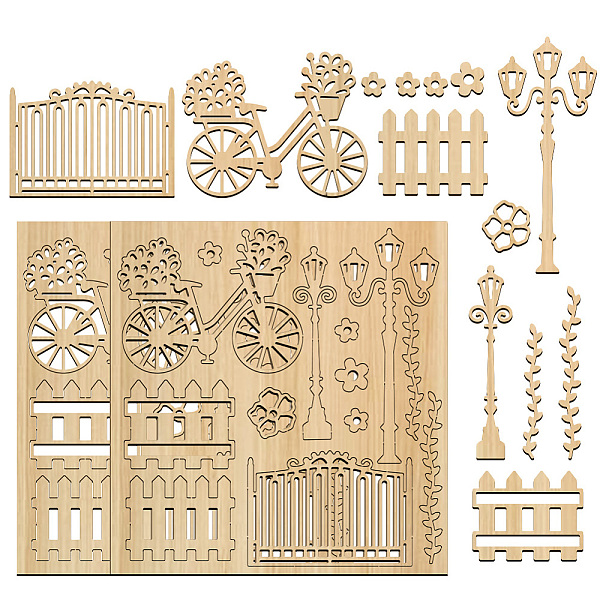 PandaHall BENECREAT 2PCS Fence Laser Cut Chipboard Embellishments, 5.7x6 Inch Wooden Gate Bike Craft Shape, Flower Silhouette Cutouts for...
PandaHall BENECREAT 2PCS Fence Laser Cut Chipboard Embellishments, 5.7x6 Inch Wooden Gate Bike Craft Shape, Flower Silhouette Cutouts for...