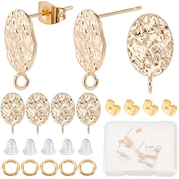 PandaHall CREATCABIN 10Pcs Brass Stud Earring Findings, with Vertical Loops, Nickel Free, Texture Oval, with 10Pcs Brass Ear Nuts & 10Pcs...
PandaHall CREATCABIN 10Pcs Brass Stud Earring Findings, with Vertical Loops, Nickel Free, Texture Oval, with 10Pcs Brass Ear Nuts & 10Pcs...