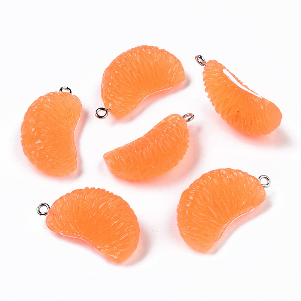 PandaHall Opaque Resin Pendants, with Platinum Tone Iron Peg Bails, Orange, Orange, 31.5x17.5x12mm, Hole: 2mm Iron+Resin Fruit Orange
PandaHall Opaque Resin Pendants, with Platinum Tone Iron Peg Bails, Orange, Orange, 31.5x17.5x12mm, Hole: 2mm Iron+Resin Fruit Orange