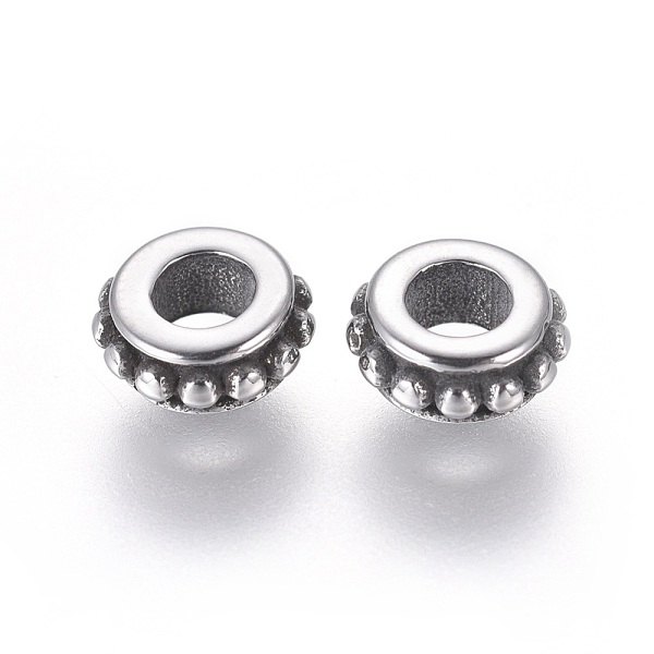PandaHall 304 Stainless Steel Spacer Beads, Ring, Antique Silver, 6.5x3mm, Hole: 3mm 304 Stainless Steel Ring
PandaHall 304 Stainless Steel Spacer Beads, Ring, Antique Silver, 6.5x3mm, Hole: 3mm 304 Stainless Steel Ring