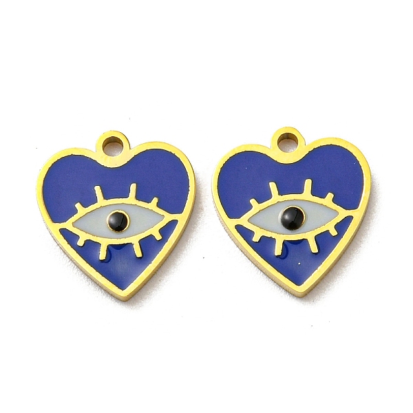 PandaHall 304 Stainless Steel Enamel Charms, Heart with Eye Charms, Real 14K Gold Plated, Royal Blue, 11x10x1mm, Hole: 1mm Stainless...
PandaHall 304 Stainless Steel Enamel Charms, Heart with Eye Charms, Real 14K Gold Plated, Royal Blue, 11x10x1mm, Hole: 1mm Stainless...