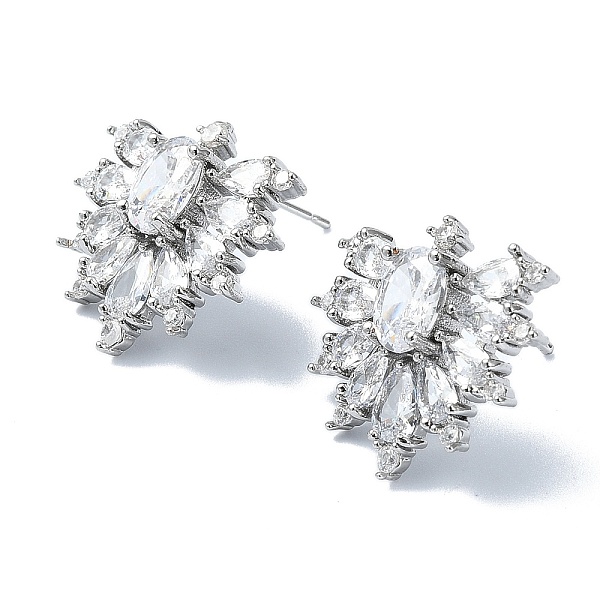 PandaHall Flower Shape Brass Micro Pave Cubic Zirconia Stud Earrings, Long-Lasting Plated, Platinum, 20x22mm Cubic Zirconia Flower
PandaHall Flower Shape Brass Micro Pave Cubic Zirconia Stud Earrings, Long-Lasting Plated, Platinum, 20x22mm Cubic Zirconia Flower