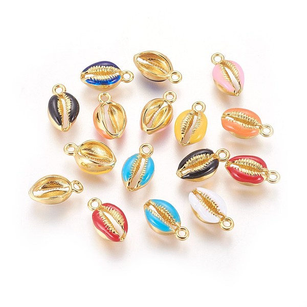 PandaHall Alloy Enamel Pendants, Shell, Real 18K Gold Plated, Mixed Color, 13~15x7.5~8x5~6mm, Hole: 1.5~1.6mm Alloy+Enamel Shell Shape..., Multicolor
PandaHall Alloy Enamel Pendants, Shell, Real 18K Gold Plated, Mixed Color, 13~15x7.5~8x5~6mm, Hole: 1.5~1.6mm Alloy+Enamel Shell Shape..., Multicolor