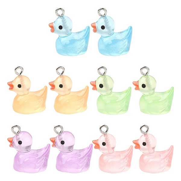 PandaHall 10Pcs 5 Colors Luminous Transparent Resin Pendants, Duck Charms, with Platinum Tone Iron Loops, Mixed Color, 18~20x17~18x12mm..., Multicolor
PandaHall 10Pcs 5 Colors Luminous Transparent Resin Pendants, Duck Charms, with Platinum Tone Iron Loops, Mixed Color, 18~20x17~18x12mm..., Multicolor