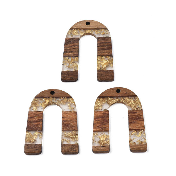 PandaHall Transparent Resin & Waxed Walnut Wood Pendants, with Foil, Arch, Gold, 36.5x28x3mm, Hole: 2mm Resin+Wood Arch Gold
PandaHall Transparent Resin & Waxed Walnut Wood Pendants, with Foil, Arch, Gold, 36.5x28x3mm, Hole: 2mm Resin+Wood Arch Gold