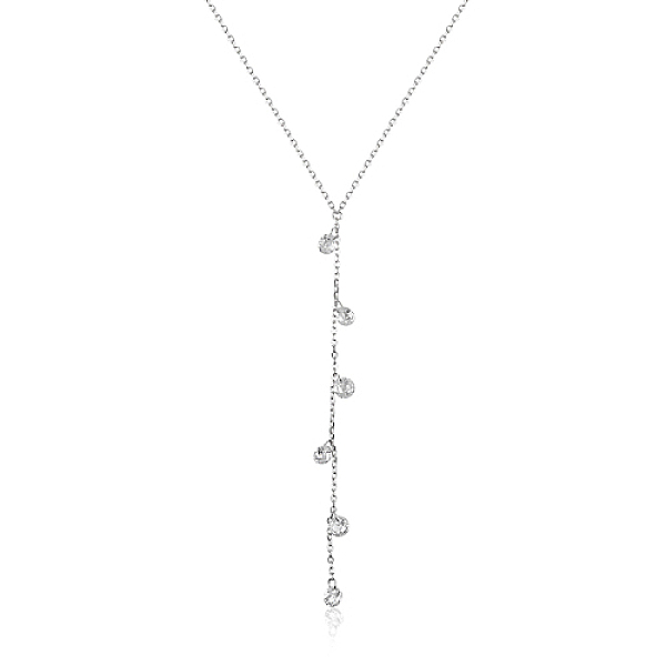 PandaHall Rhodium Plated 925 Sterling Silver with Clear Cubic Zirconia Lariat Necklaces for Women, Platinum, 17.32 inch(44cm) Cubic Zirconia
PandaHall Rhodium Plated 925 Sterling Silver with Clear Cubic Zirconia Lariat Necklaces for Women, Platinum, 17.32 inch(44cm) Cubic Zirconia