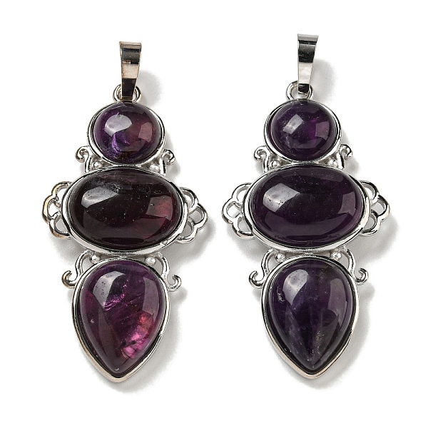PandaHall Natural Amethyst Pendants, Rack Plating Brass Flower Charms, Cadmium Free & Lead Free, Platinum, 47x24x6.5mm, Hole: 7.5x5mm...
PandaHall Natural Amethyst Pendants, Rack Plating Brass Flower Charms, Cadmium Free & Lead Free, Platinum, 47x24x6.5mm, Hole: 7.5x5mm...