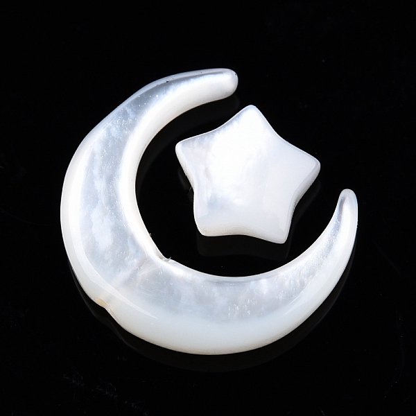 PandaHall Natural Natural White Shell Beads Sets, Moon with Star, Moon: 12x11x2mm, Star: 5.5x6x2mm, Hole: 0.8mm, about 2pcs/set White Shell...
PandaHall Natural Natural White Shell Beads Sets, Moon with Star, Moon: 12x11x2mm, Star: 5.5x6x2mm, Hole: 0.8mm, about 2pcs/set White Shell...