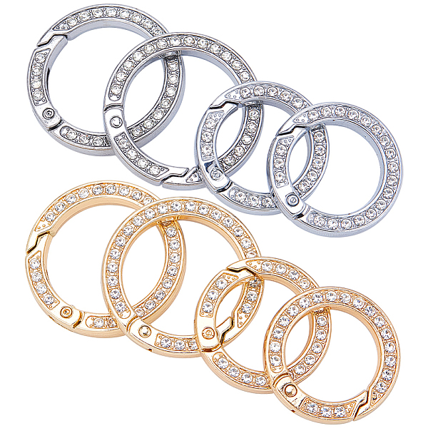 PandaHall Gorgecraft 8Pcs 4 Styles Alloy Crystal Rhinestone Spring Gate Rings, Ring Shape, Platinum & Light Gold, 28.5~34x5mm, Inner...
PandaHall Gorgecraft 8Pcs 4 Styles Alloy Crystal Rhinestone Spring Gate Rings, Ring Shape, Platinum & Light Gold, 28.5~34x5mm, Inner...