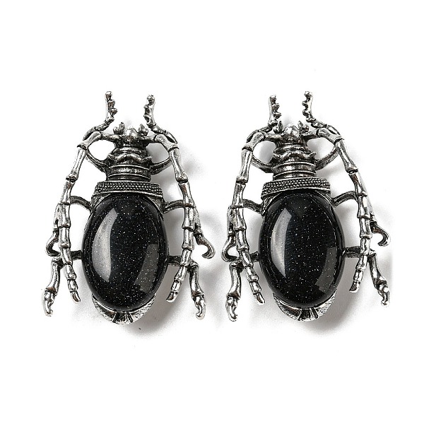 PandaHall Dual-use Items Alloy Brooch, with Synthetic Blue Goldstone, Spider, 49.5x35.5x15~16mm, Hole: 4x2.5mm Blue Goldstone Insects
PandaHall Dual-use Items Alloy Brooch, with Synthetic Blue Goldstone, Spider, 49.5x35.5x15~16mm, Hole: 4x2.5mm Blue Goldstone Insects