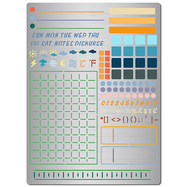 PandaHall GORGECRAFT Journal Stencil Weekly Plan Weather Symbol Lines List Frame Reusable Metal Stainless Steel Diary Template for...
PandaHall GORGECRAFT Journal Stencil Weekly Plan Weather Symbol Lines List Frame Reusable Metal Stainless Steel Diary Template for...