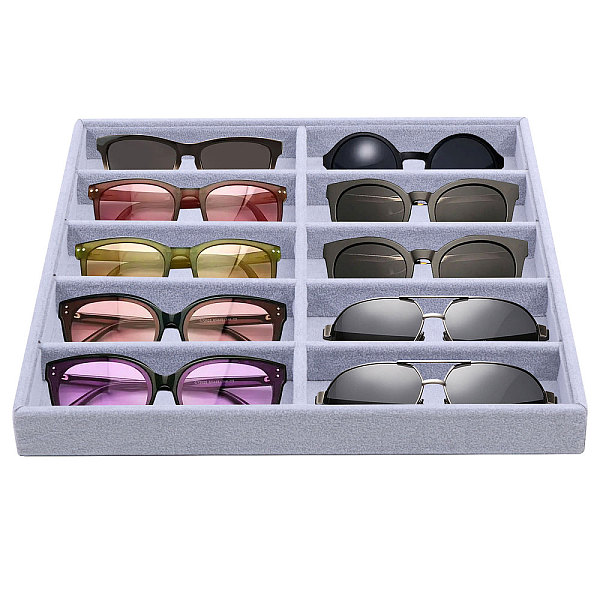 PandaHall 10-Slot Wood Covered with Velvet Sun Glasses Storage Tray, Square, Light Grey, 35.3x35.3x3.6cm Velvet Square
PandaHall 10-Slot Wood Covered with Velvet Sun Glasses Storage Tray, Square, Light Grey, 35.3x35.3x3.6cm Velvet Square