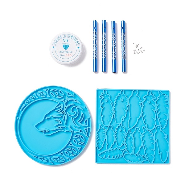 PandaHall Wolf Catches Dreams Wind Chime Kit, including 2Pcs Silicone Molds, 1 Roll Crystal Thread, 4Pcs Tubes and 20Pcs Beads, for DIY Home..., Multicolor
PandaHall Wolf Catches Dreams Wind Chime Kit, including 2Pcs Silicone Molds, 1 Roll Crystal Thread, 4Pcs Tubes and 20Pcs Beads, for DIY Home..., Multicolor