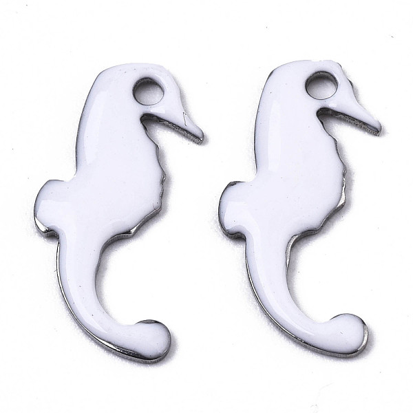 PandaHall 201 Stainless Steel Enamel Charms, Sea Horse, Stainless Steel Color, White, 15x7x1mm, Hole: 1.2mm Stainless Steel+Enamel Sea Horse...
PandaHall 201 Stainless Steel Enamel Charms, Sea Horse, Stainless Steel Color, White, 15x7x1mm, Hole: 1.2mm Stainless Steel+Enamel Sea Horse...