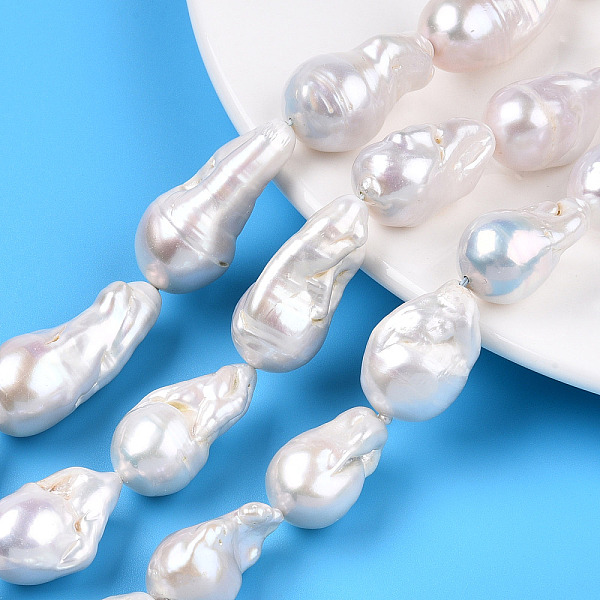 PandaHall Natural Baroque Pearl Keshi Pearl Beads Strands, Cultured Freshwater Pearl, Nuggets, Seashell Color, 13~35x12~16.5x12~16mm, Hole...
PandaHall Natural Baroque Pearl Keshi Pearl Beads Strands, Cultured Freshwater Pearl, Nuggets, Seashell Color, 13~35x12~16.5x12~16mm, Hole...