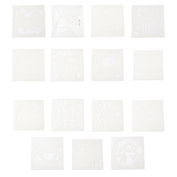 PandaHall Easter Theme PET Plastic Drawing Painting Stencils Templates, Mixed Shapes, for DIY Scrapbooking, White, 15x15x0.01cm, 15pcs/set...
PandaHall Easter Theme PET Plastic Drawing Painting Stencils Templates, Mixed Shapes, for DIY Scrapbooking, White, 15x15x0.01cm, 15pcs/set...