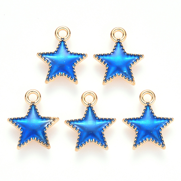 PandaHall Alloy Enamel Charms, Star, Light Gold, Blue, 15x13x2mm, Hole: 1.6mm Alloy+Enamel Star Blue
PandaHall Alloy Enamel Charms, Star, Light Gold, Blue, 15x13x2mm, Hole: 1.6mm Alloy+Enamel Star Blue