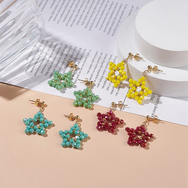 PandaHall Glass Braided Pentagram Dangle Stud Earrings, 304 Stainless Steel Wire Wrap Jewelry for Women, Mixed Color, 37mm, Pin: 1mm Glass..., Multicolor
PandaHall Glass Braided Pentagram Dangle Stud Earrings, 304 Stainless Steel Wire Wrap Jewelry for Women, Mixed Color, 37mm, Pin: 1mm Glass..., Multicolor