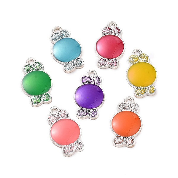 PandaHall Alloy Enamel Pendants, with Sequins, Platinum, Candy Charm, Mixed Color, 24x13.5x2mm, Hole: 2mm Alloy+Enamel Candy Multicolor
PandaHall Alloy Enamel Pendants, with Sequins, Platinum, Candy Charm, Mixed Color, 24x13.5x2mm, Hole: 2mm Alloy+Enamel Candy Multicolor