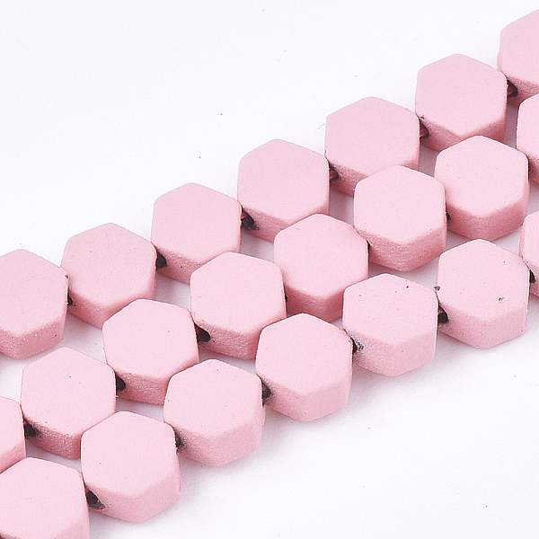 PandaHall Spray Painted Non-magnetic Synthetic Hematite Beads Strands, Hexagon, Pink, 4.5x4x2mm, Hole: 1mm, about 90pcs/strand, 15.7 inch...
PandaHall Spray Painted Non-magnetic Synthetic Hematite Beads Strands, Hexagon, Pink, 4.5x4x2mm, Hole: 1mm, about 90pcs/strand, 15.7 inch...