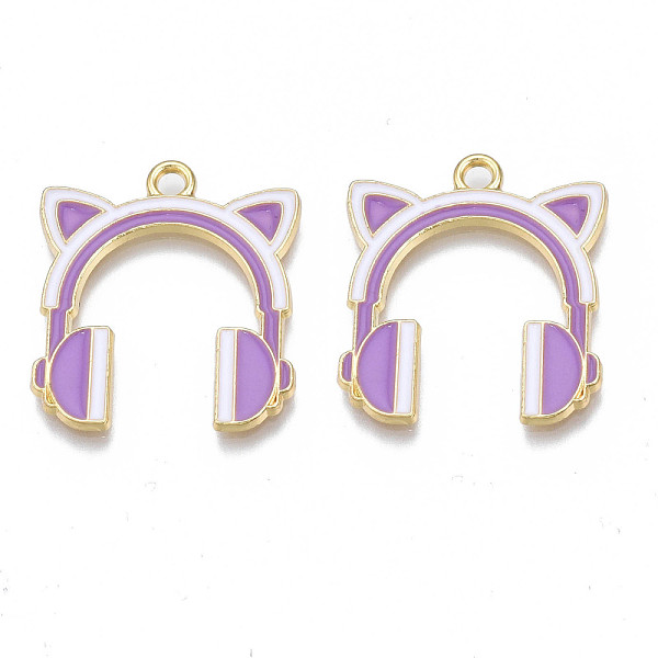 PandaHall Alloy Enamel Pendants, Cadmium Free & Nickel Free & Lead Free, Light Gold, Headset, Medium Orchid, 23.5x21x1.5mm, Hole: 2mm...
PandaHall Alloy Enamel Pendants, Cadmium Free & Nickel Free & Lead Free, Light Gold, Headset, Medium Orchid, 23.5x21x1.5mm, Hole: 2mm...