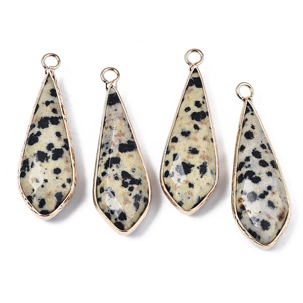 PandaHall Natural Dalmatian Jasper Pendants, with Golden Plated Brass Edge and Loop, Teardrop, Faceted, 36~37x12x6mm, Hole: 2.5mm Dalmatian...
PandaHall Natural Dalmatian Jasper Pendants, with Golden Plated Brass Edge and Loop, Teardrop, Faceted, 36~37x12x6mm, Hole: 2.5mm Dalmatian...