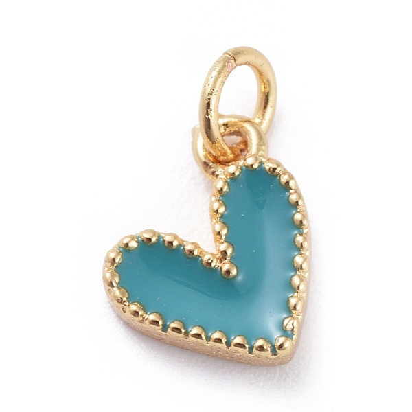 PandaHall Enamel Charms, with Brass Findings, Heart, Real 18k Gold Plated, Dark Turquoise, 9x7x2.5mm, Hole: 2.5mm Brass+Enamel Heart Cyan
PandaHall Enamel Charms, with Brass Findings, Heart, Real 18k Gold Plated, Dark Turquoise, 9x7x2.5mm, Hole: 2.5mm Brass+Enamel Heart Cyan