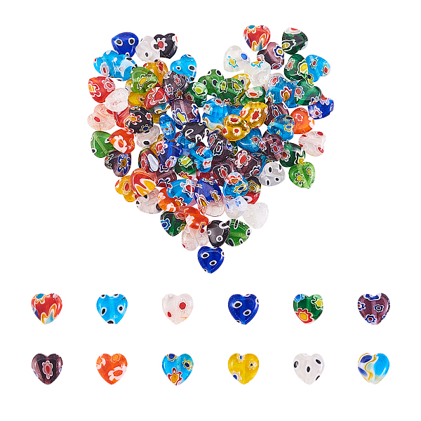 PandaHall Heart Handmade Millefiori Glass Beads, Mixed Color, 8x8x3mm, Hole: 0.5mm, about 96pcs/box Millefiori Lampwork Heart Multicolor
PandaHall Heart Handmade Millefiori Glass Beads, Mixed Color, 8x8x3mm, Hole: 0.5mm, about 96pcs/box Millefiori Lampwork Heart Multicolor
