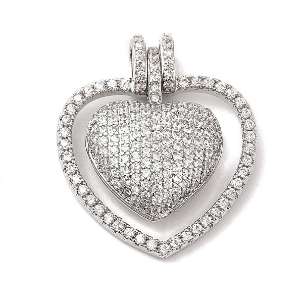 PandaHall Brass Micro Pave Cubic Zirconia Pendants, Lead Free & Cadmium Free, Long-Lasting Plated, Heart, Platinum, 26.5x24x6.5mm, Hole..., Clear
PandaHall Brass Micro Pave Cubic Zirconia Pendants, Lead Free & Cadmium Free, Long-Lasting Plated, Heart, Platinum, 26.5x24x6.5mm, Hole..., Clear