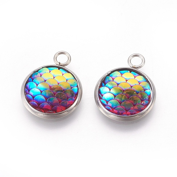 PandaHall Resin Pendants, with 304 Stainless Steel Finding, Flat Round with Mermaid Fish Scale Shaped, Stainless Steel Color, Deep Pink...
PandaHall Resin Pendants, with 304 Stainless Steel Finding, Flat Round with Mermaid Fish Scale Shaped, Stainless Steel Color, Deep Pink...