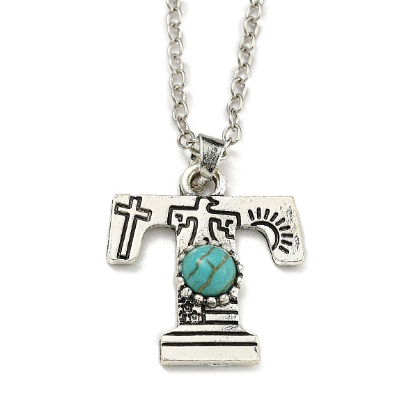 PandaHall Letter A~Z Antique Silver Plated Alloy with Synthetic Turquoise Pendant Necklaces, with Iron Cable Chains, Letter T, 18.70 inch...
PandaHall Letter A~Z Antique Silver Plated Alloy with Synthetic Turquoise Pendant Necklaces, with Iron Cable Chains, Letter T, 18.70 inch...