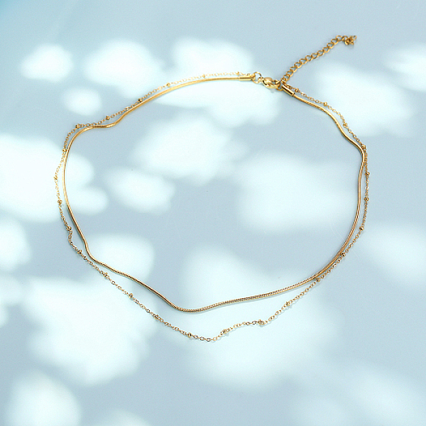 PandaHall Stainless Steel Double Layer Necklaces, Choker Necklace for Women, Real 18K Gold Plated, 15-3/8 inch(39cm) Stainless Steel
PandaHall Stainless Steel Double Layer Necklaces, Choker Necklace for Women, Real 18K Gold Plated, 15-3/8 inch(39cm) Stainless Steel