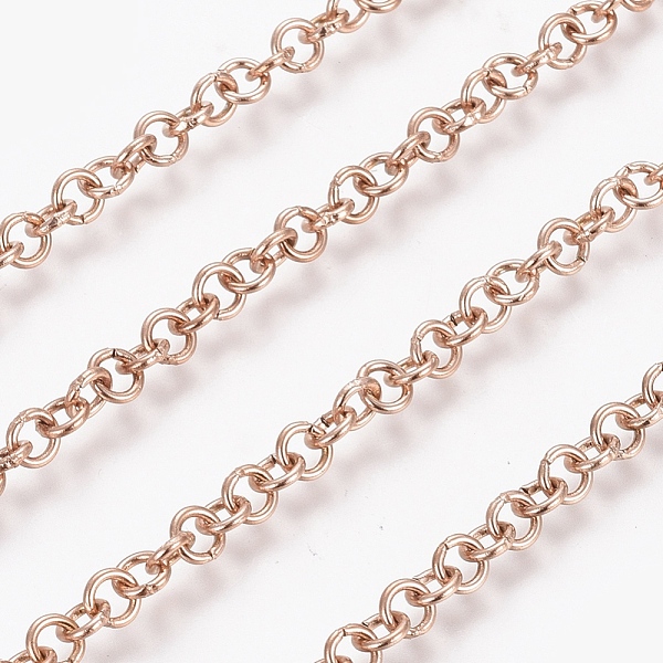 PandaHall Ion Plating(IP) 304 Stainless Steel Rolo Chains, Belcher Chain, with Spool, Unwelded, Rose Gold, Links: 4x0.8mm, about 32.8 Feet...
PandaHall Ion Plating(IP) 304 Stainless Steel Rolo Chains, Belcher Chain, with Spool, Unwelded, Rose Gold, Links: 4x0.8mm, about 32.8 Feet...