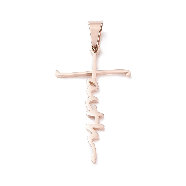 PandaHall 304 Stainless Steel Pendants, Word Faith, Rose Gold, 42.5x25x1.5mm, Hole: 8.5x4mm 304 Stainless Steel Word
PandaHall 304 Stainless Steel Pendants, Word Faith, Rose Gold, 42.5x25x1.5mm, Hole: 8.5x4mm 304 Stainless Steel Word