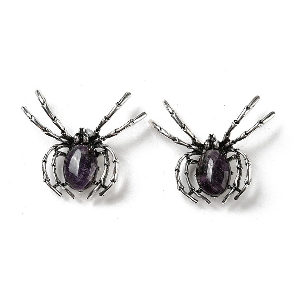 PandaHall Dual-use Items Alloy Brooch, with Natural Amethyst and Rhinestone, Spider, 46x54x12mm, Hole: 4x3.5mm Amethyst Spider
PandaHall Dual-use Items Alloy Brooch, with Natural Amethyst and Rhinestone, Spider, 46x54x12mm, Hole: 4x3.5mm Amethyst Spider