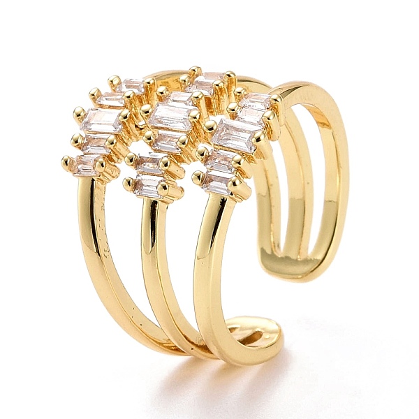 PandaHall Three Line Cubic Zirconia Cuff Ring, Real 18K Gold Plated Brass Hollow Wide Open Ring for Women, Lead Free & Cadmium Free, Clear...
PandaHall Three Line Cubic Zirconia Cuff Ring, Real 18K Gold Plated Brass Hollow Wide Open Ring for Women, Lead Free & Cadmium Free, Clear...