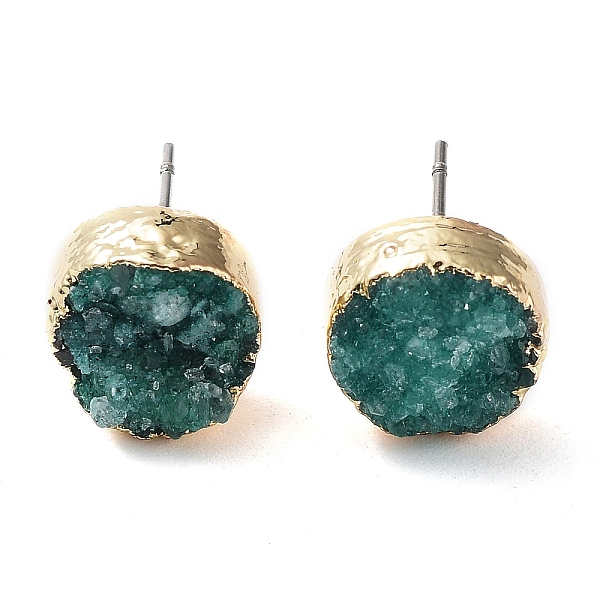 PandaHall Natural Druzy Agate Stud Earrings, with Golden Plated Brass Findings, Flat Round, Turquoise, 7~8x5~8mm, Pin: 0.8mm Natural Agate..., Green
PandaHall Natural Druzy Agate Stud Earrings, with Golden Plated Brass Findings, Flat Round, Turquoise, 7~8x5~8mm, Pin: 0.8mm Natural Agate..., Green