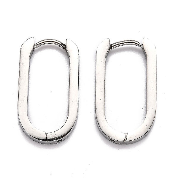 PandaHall 304 Stainless Steel Huggie Hoop Earrings, Oval, Stainless Steel Color, 21.5x12x3mm, Pin: 1mm 304 Stainless Steel Oval
PandaHall 304 Stainless Steel Huggie Hoop Earrings, Oval, Stainless Steel Color, 21.5x12x3mm, Pin: 1mm 304 Stainless Steel Oval