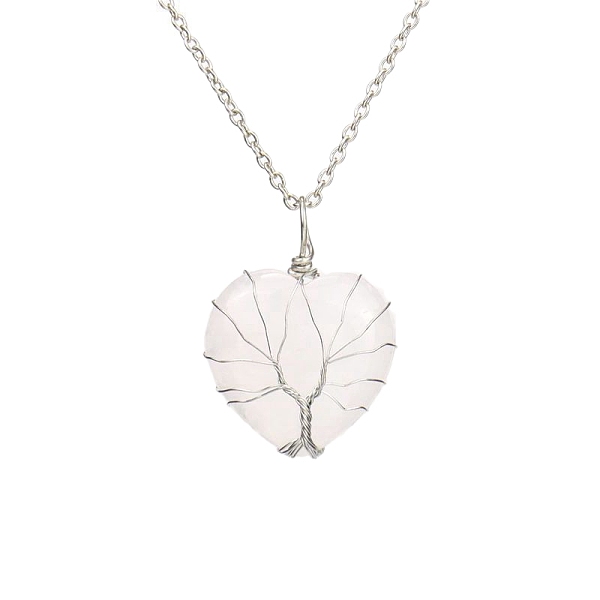 PandaHall Natural Quartz Crystal Heart Pendant Necklaces, Platinum Copper Wire Wrap Necklace, 20.47 inch(52cm) Quartz Crystal Heart
PandaHall Natural Quartz Crystal Heart Pendant Necklaces, Platinum Copper Wire Wrap Necklace, 20.47 inch(52cm) Quartz Crystal Heart