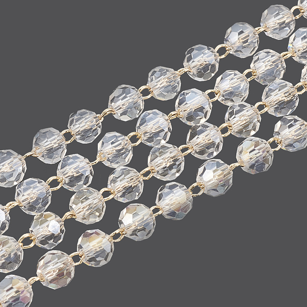 PandaHall Handmade Brass Beaded Chains, Soldered, with Spool, Glass, Real 18K Gold Plated, Clear AB, 4x3.5mm, about 16.4 Feet(5m)/roll..., White
PandaHall Handmade Brass Beaded Chains, Soldered, with Spool, Glass, Real 18K Gold Plated, Clear AB, 4x3.5mm, about 16.4 Feet(5m)/roll..., White
