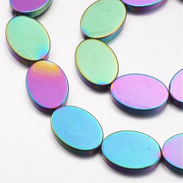 PandaHall Electroplate Non-magnetic Synthetic Hematite Beads Strands, Oval, Multi-color Plated, 18x13x3mm, Hole: 1mm, about 22pcs/strand...
PandaHall Electroplate Non-magnetic Synthetic Hematite Beads Strands, Oval, Multi-color Plated, 18x13x3mm, Hole: 1mm, about 22pcs/strand...
